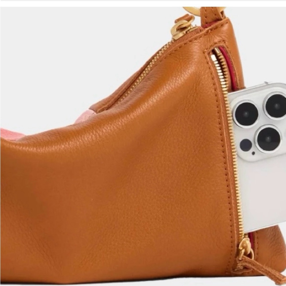 Hammitt Tan Leather Crossbody with Pink and Coral Stripes - Picture 6 of 16